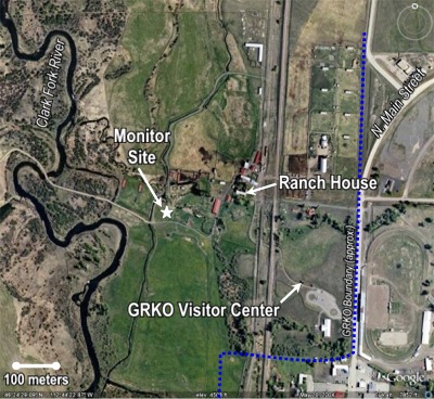 Monitor site, ranch house, GRKO Visitor Center layout
